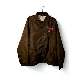 Vintage Unitog Embroidered Jacket Brown Workwear USA Made Snap Front